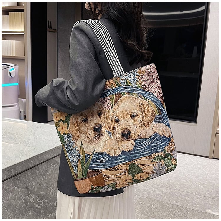 Ženska platnena tote torba sa zipom, gradski stil, vodoravni kvadratni oblik, polyester podstava