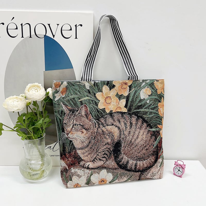 Ženska platnena tote torba sa zipom, gradski stil, vodoravni kvadratni oblik, polyester podstava