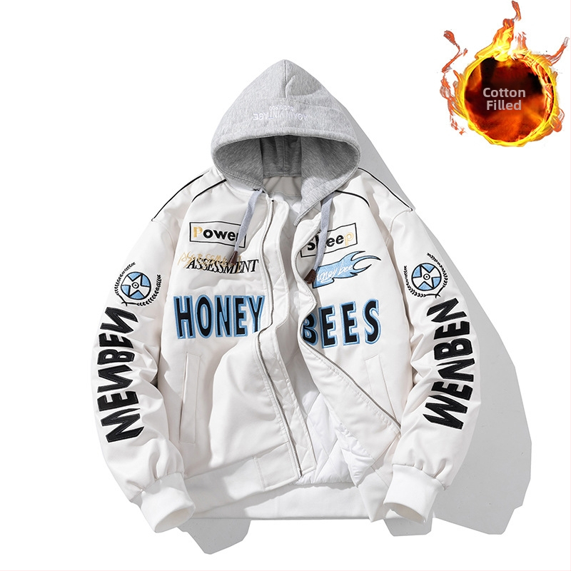 Férfi PU bőr motoros dzseki - pamut bélés, álló gallér, cipzár, normál hosszúság (PU bőr; pamut bélés; álló gallér; cipzár; normál hossz)