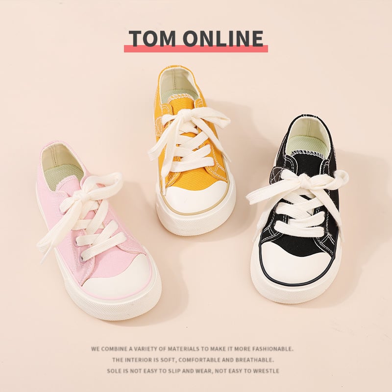 Dječje platnene tenisice, unisex, s Velcro zatvaranjem, niska visina, gumeni potplat, japanski stil, za uzrast 4–12 godina