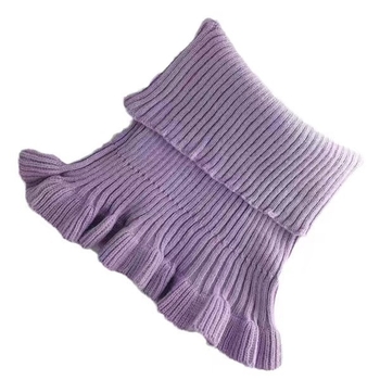 Плетен шал с яка, плюш от елен, warp плетиво, зимна топлина, стил свеж и сладък