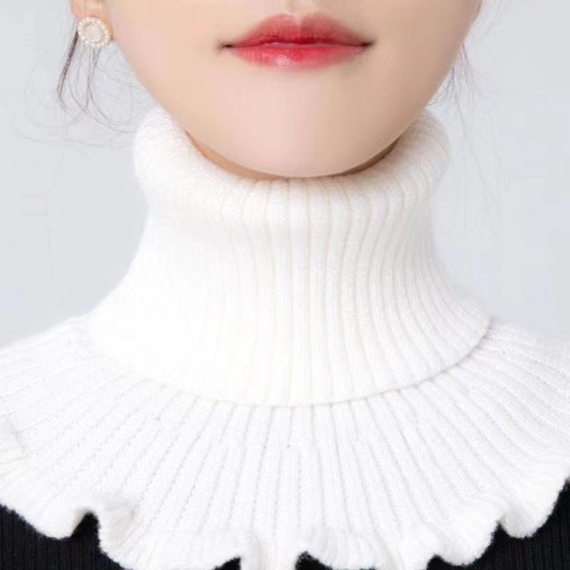 Плетен шал с яка, плюш от елен, warp плетиво, зимна топлина, стил свеж и сладък