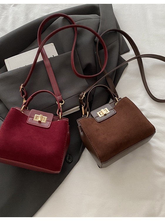 Urban minimalist bucket torba od velura, s nylon podstavom, zatvaračem, jednom remenu, šifra 6307ZX