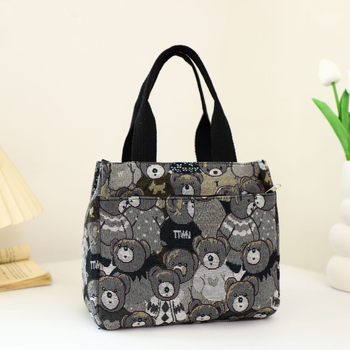 Geantă tote din pânză cu formă vertical dreptunghiulară, închidere cu fermoar, căptușeală poliester, buzunar intern pentru telefon, fără curea de umăr