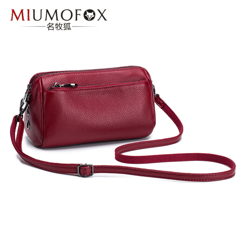 Ženska crossbody torbica od prave kože (prvi sloj goveđe kože), jastučastog oblika, mali kvadratni stil, zatvaranje na zip, unutarnji džep sa zipom, džep za telefon i ID