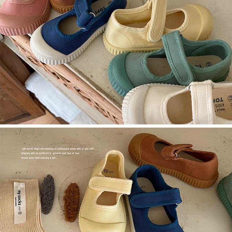 Dječje tenisice od canvas materijala, korejskog stila, gumena potplata, Velcro zatvarač, niski kroj