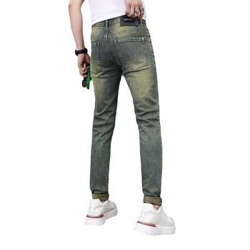 Jeansi bărbați Slim-fit, Croială mică drept, Spălate, Denim 93% bumbac, talie medie