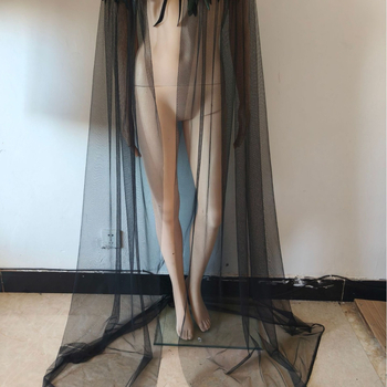 Пелерина-шал с пера, унисекс, изработена от козина, монохромен дизайн, пуловер стил, ширина 40 см