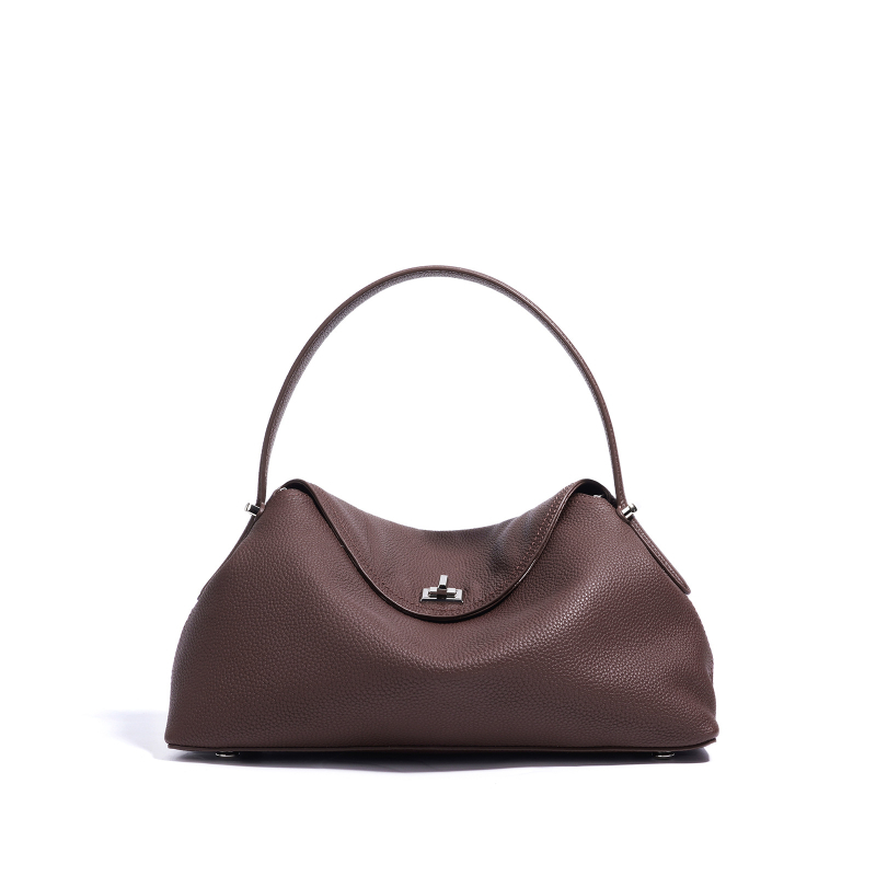 Torba preko ramena – crossbody, gradski minimalizam, koža prvog sloja goveda, oblik jastuka, zaključavanje, unutarnja kartica ID i džep sa zatvaračem