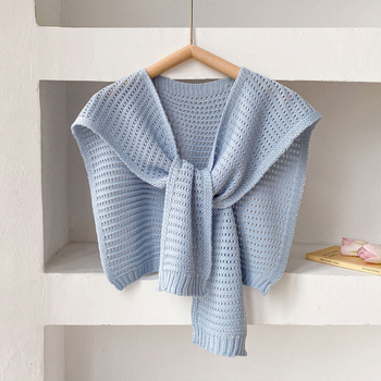 Жилет-шал с вързваща се фалшива яка, полиестерна тъкан, топли през пролетта и есента