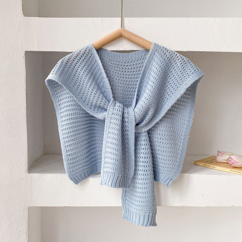 Жилет-шал с вързваща се фалшива яка, полиестерна тъкан, топли през пролетта и есента