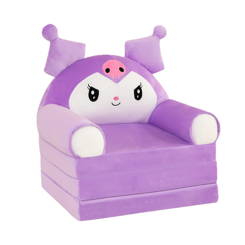 Παιδικό αναδιπλούμενο καναπεδάκι-κρεβάτι με σχέδιο τριών επιπέδων καρτούν ζώων, μαλακό ύφασμα, γέμισμα από σφουγγάρι και PP βαμβάκι, αποσπώμενο πλενόμενο κάλυμμα, κατάλληλο για παιδιά 4–6 ετών