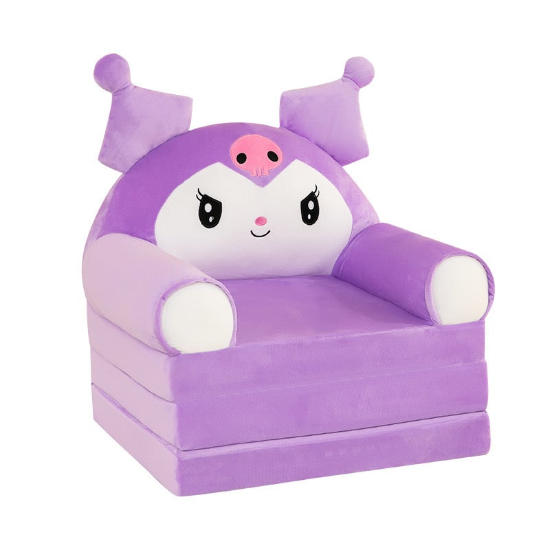 Παιδικό αναδιπλούμενο καναπεδάκι-κρεβάτι με σχέδιο τριών επιπέδων καρτούν ζώων, μαλακό ύφασμα, γέμισμα από σφουγγάρι και PP βαμβάκι, αποσπώμενο πλενόμενο κάλυμμα, κατάλληλο για παιδιά 4–6 ετών