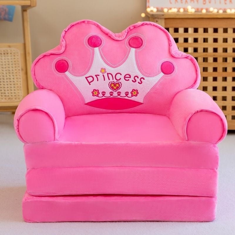 Παιδικό αναδιπλούμενο καναπεδάκι-κρεβάτι με σχέδιο τριών επιπέδων καρτούν ζώων, μαλακό ύφασμα, γέμισμα από σφουγγάρι και PP βαμβάκι, αποσπώμενο πλενόμενο κάλυμμα, κατάλληλο για παιδιά 4–6 ετών