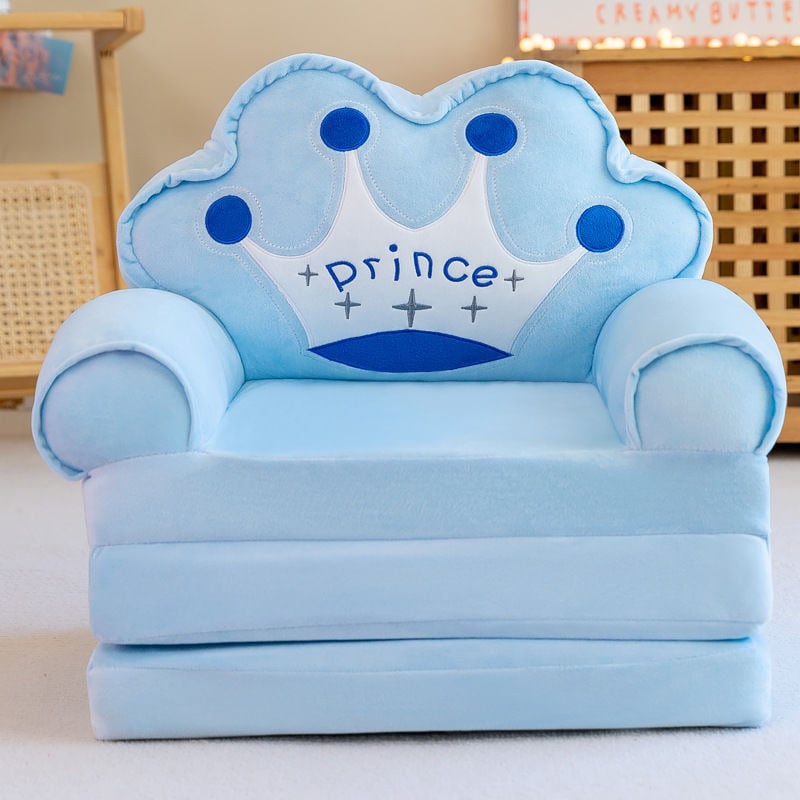 Παιδικό αναδιπλούμενο καναπεδάκι-κρεβάτι με σχέδιο τριών επιπέδων καρτούν ζώων, μαλακό ύφασμα, γέμισμα από σφουγγάρι και PP βαμβάκι, αποσπώμενο πλενόμενο κάλυμμα, κατάλληλο για παιδιά 4–6 ετών