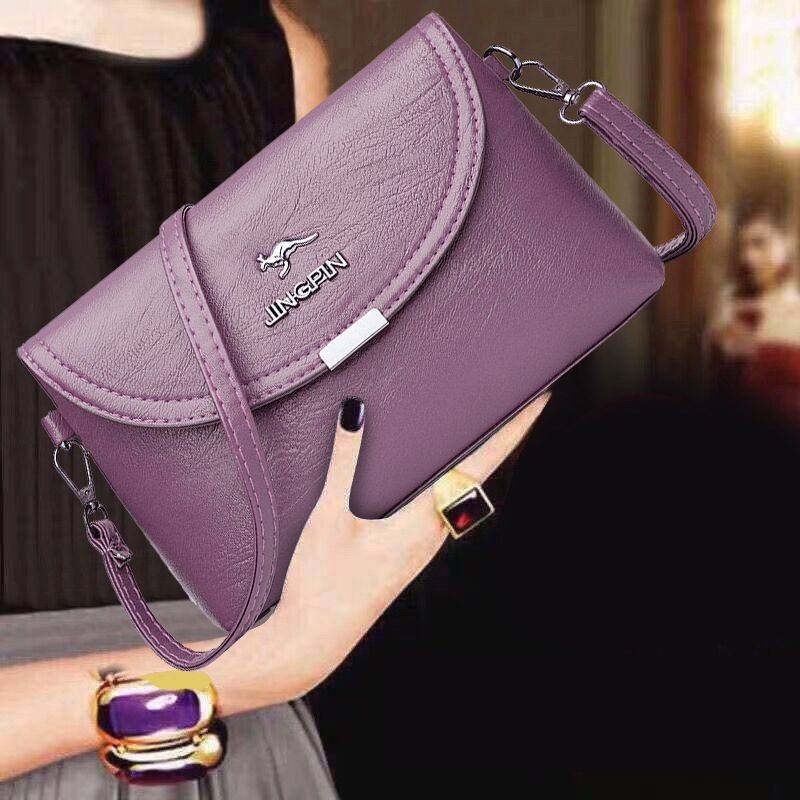Ženska PU kožna crossbody torba, mala i elegantna, jednobojna