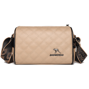 Ženska crossbody torba, koža najvišeg sloja s dijamantnim izvezom, ovalni jastučasti oblik, zatvarač, s jednim remenom preko ramena