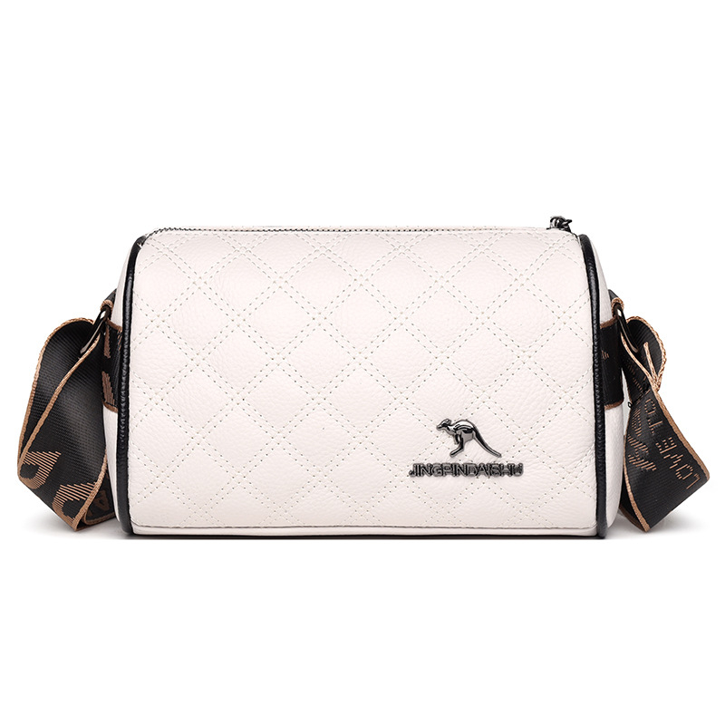 Ženska crossbody torba, koža najvišeg sloja s dijamantnim izvezom, ovalni jastučasti oblik, zatvarač, s jednim remenom preko ramena