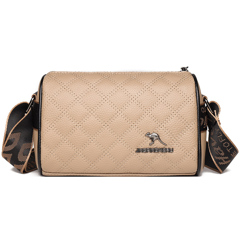 Ženska crossbody torba, koža najvišeg sloja s dijamantnim izvezom, ovalni jastučasti oblik, zatvarač, s jednim remenom preko ramena
