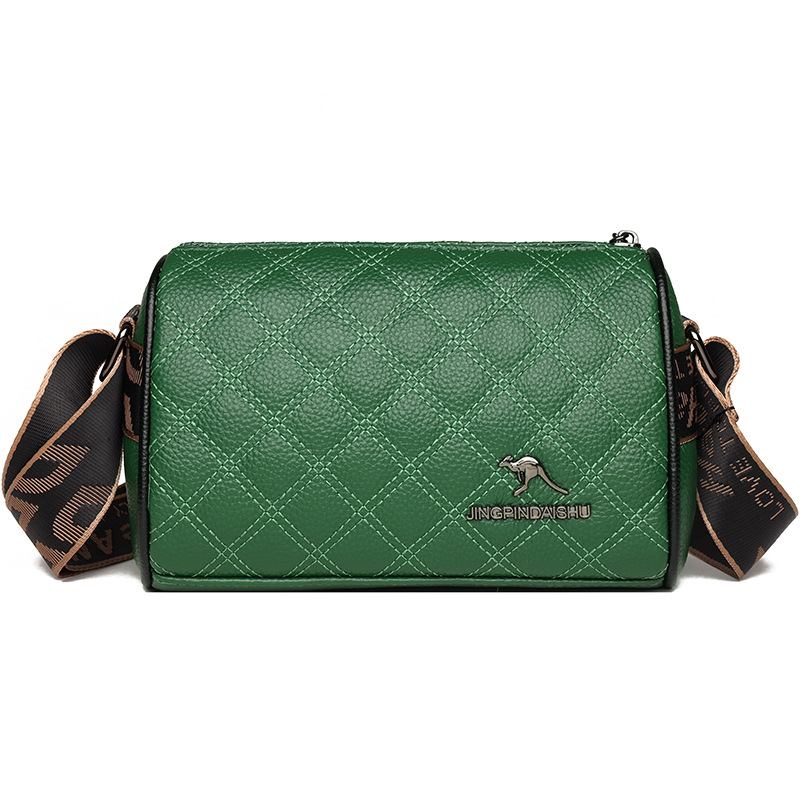 Ženska crossbody torba, koža najvišeg sloja s dijamantnim izvezom, ovalni jastučasti oblik, zatvarač, s jednim remenom preko ramena