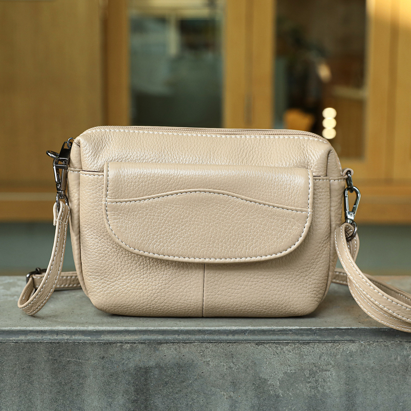 Marlant ženska kožna crossbody torbica – ležerni putnički stil, horizontalni kvadratni oblik, zatvaranje zipom, unutarnja džepna pretinica za telefon
