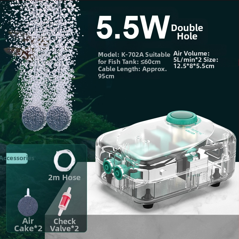 Baker akváriumi oxigénszivattyú – Csendes mechanikus oxigénellátó, Nagy teljesítmény, Nem importált, Súly 2000 g