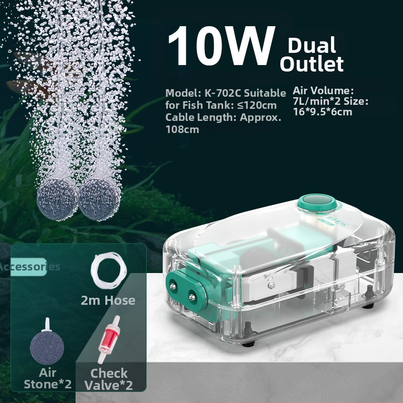 Baker akváriumi oxigénszivattyú – Csendes mechanikus oxigénellátó, Nagy teljesítmény, Nem importált, Súly 2000 g