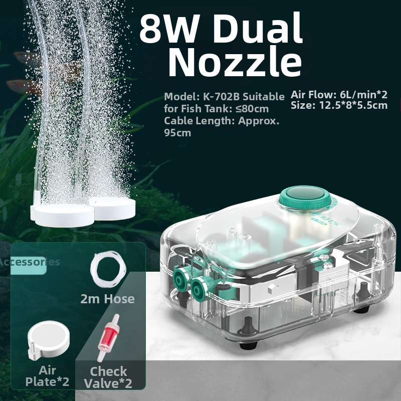 Baker akváriumi oxigénszivattyú – Csendes mechanikus oxigénellátó, Nagy teljesítmény, Nem importált, Súly 2000 g