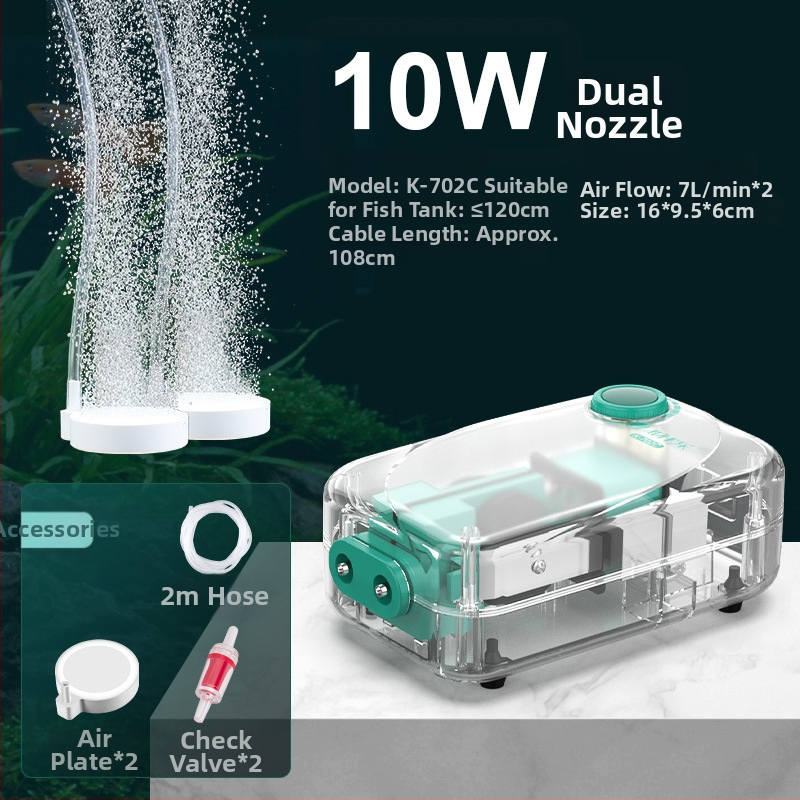 Baker akváriumi oxigénszivattyú – Csendes mechanikus oxigénellátó, Nagy teljesítmény, Nem importált, Súly 2000 g