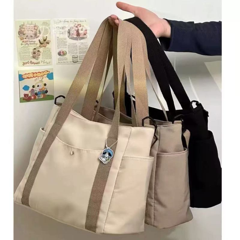 Crossbody tote torba s više pretinaca, gradski minimalistički stil, Oxford tkanina, zatvarač, džep za dokumente