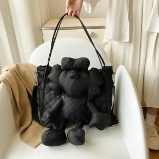 Γυναικείο σακίδιο πλάτης σε κορεατικό στυλ με σχέδιο κινούμενων σχεδίων, Νάιλον, Αναπνεύσιμο, Υπερ-ελαφρύ, Κυρτός ιμάντας ώμου