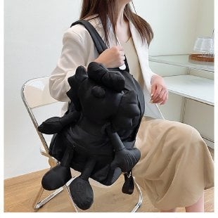 Γυναικείο σακίδιο πλάτης σε κορεατικό στυλ με σχέδιο κινούμενων σχεδίων, Νάιλον, Αναπνεύσιμο, Υπερ-ελαφρύ, Κυρτός ιμάντας ώμου