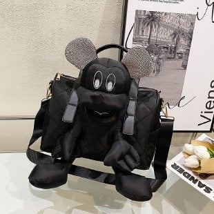 Γυναικείο σακίδιο πλάτης σε κορεατικό στυλ με σχέδιο κινούμενων σχεδίων, Νάιλον, Αναπνεύσιμο, Υπερ-ελαφρύ, Κυρτός ιμάντας ώμου