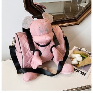 Γυναικείο σακίδιο πλάτης σε κορεατικό στυλ με σχέδιο κινούμενων σχεδίων, Νάιλον, Αναπνεύσιμο, Υπερ-ελαφρύ, Κυρτός ιμάντας ώμου