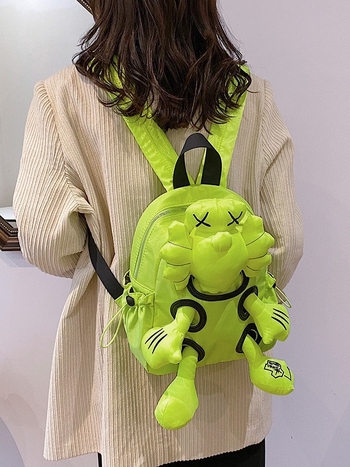 Γυναικείο σακίδιο πλάτης σε κορεατικό στυλ με σχέδιο κινούμενων σχεδίων, Νάιλον, Αναπνεύσιμο, Υπερ-ελαφρύ, Κυρτός ιμάντας ώμου