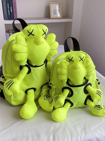 Γυναικείο σακίδιο πλάτης σε κορεατικό στυλ με σχέδιο κινούμενων σχεδίων, Νάιλον, Αναπνεύσιμο, Υπερ-ελαφρύ, Κυρτός ιμάντας ώμου