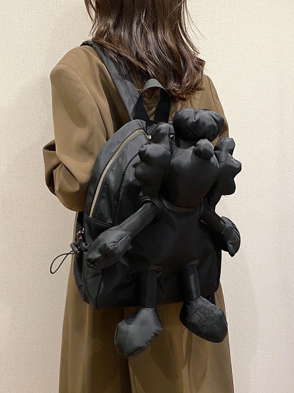 Γυναικείο σακίδιο πλάτης σε κορεατικό στυλ με σχέδιο κινούμενων σχεδίων, Νάιλον, Αναπνεύσιμο, Υπερ-ελαφρύ, Κυρτός ιμάντας ώμου