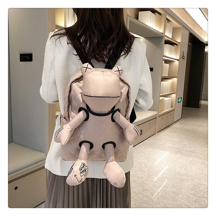Γυναικείο σακίδιο πλάτης σε κορεατικό στυλ με σχέδιο κινούμενων σχεδίων, Νάιλον, Αναπνεύσιμο, Υπερ-ελαφρύ, Κυρτός ιμάντας ώμου