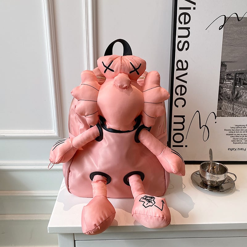 Γυναικείο σακίδιο πλάτης σε κορεατικό στυλ με σχέδιο κινούμενων σχεδίων, Νάιλον, Αναπνεύσιμο, Υπερ-ελαφρύ, Κυρτός ιμάντας ώμου