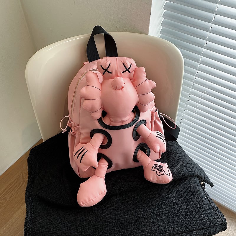 Γυναικείο σακίδιο πλάτης σε κορεατικό στυλ με σχέδιο κινούμενων σχεδίων, Νάιλον, Αναπνεύσιμο, Υπερ-ελαφρύ, Κυρτός ιμάντας ώμου