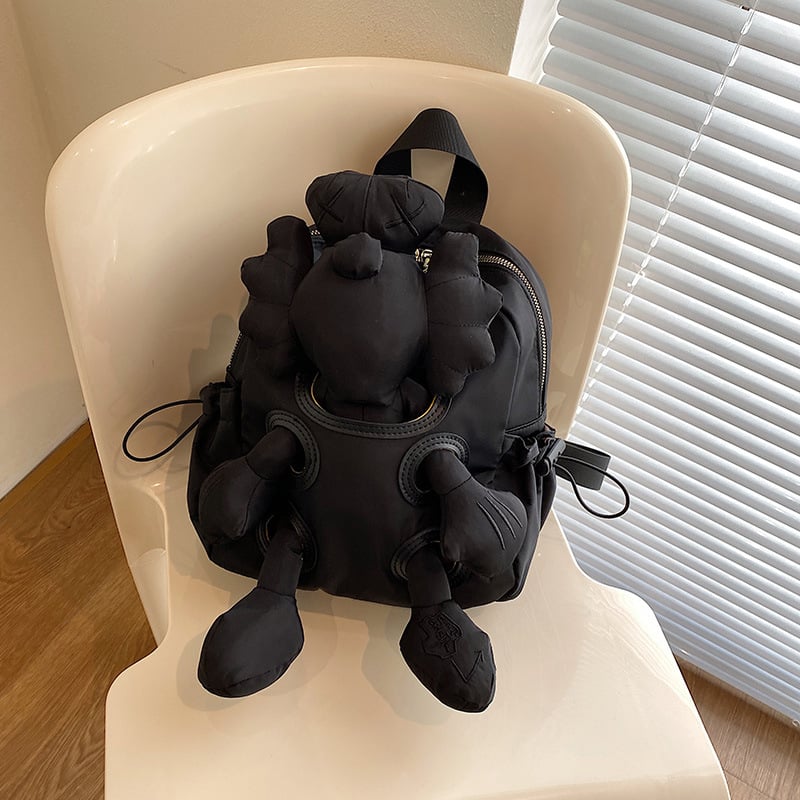 Γυναικείο σακίδιο πλάτης σε κορεατικό στυλ με σχέδιο κινούμενων σχεδίων, Νάιλον, Αναπνεύσιμο, Υπερ-ελαφρύ, Κυρτός ιμάντας ώμου