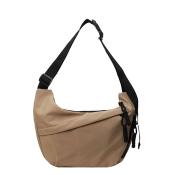 Dumpling-stílusú vászontáska, szabadidő és utazásokhoz, cipzár, poliészter bélés, 2025 tavasz