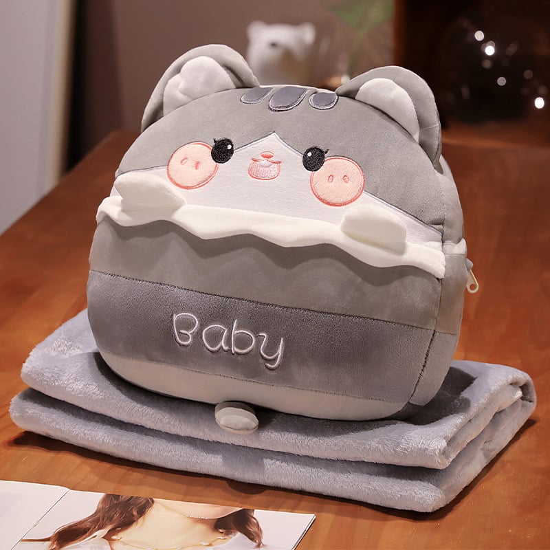 Αυτοκινητό μαξιλάρι-κουβέρτα, διπλής χρήσης, τρίων σε ένα; εξωτερικό υλικό: Σπάντεξ; γέμισμα: PP βαμβάκι; μοτίβο: αξιολάτρευτα ζώα; στυλ: καρτούν