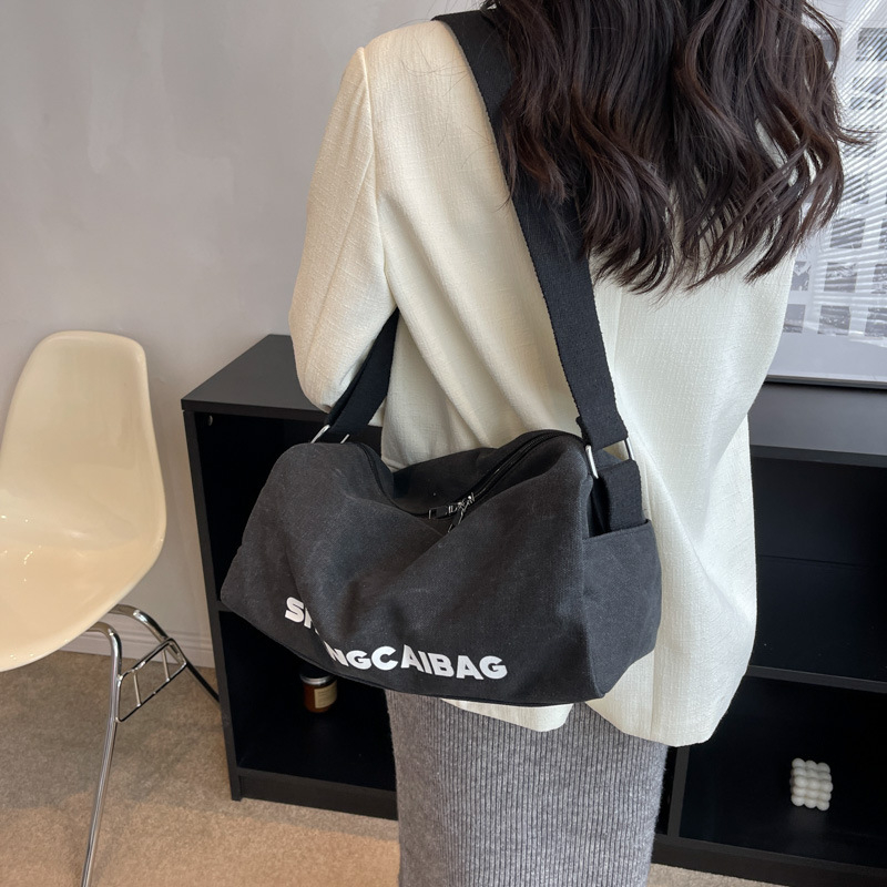 Ženska platnena tote torba, Oxford materijal, gradski stil, zatvarač, unutarnji džep sa zatvaračem