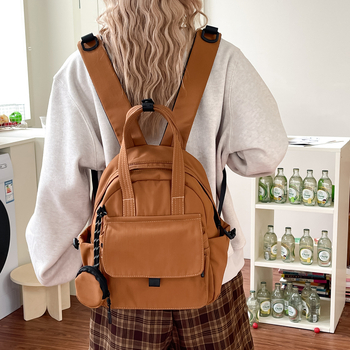 Rucsac de damă – Stil proaspăt și dulce, Material: pânză Oxford, Impermeabil, Deschidere: capac, Compartiment interior: buzunar laminat cu fermoar