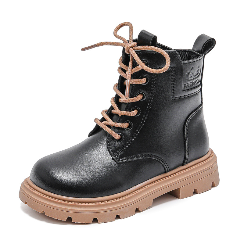 Unisex Martin čizme, s flecom, gornji dio od umjetne kože, gumena potplat, bočni zip