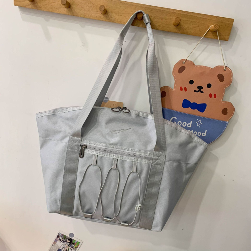 Geantă Tote din Oxford cu fermoar, stil urban, formă orizontal pătrată