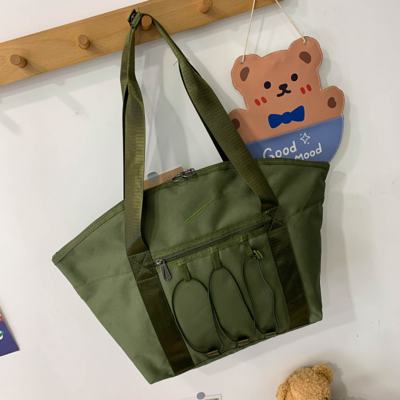 Geantă Tote din Oxford cu fermoar, stil urban, formă orizontal pătrată