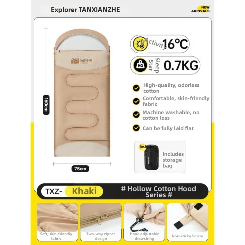 Spací vak pre vonkajšie použitie, zimný, hrubý, štýl obálky, výplň Coral fleece, približne 2,3 kg