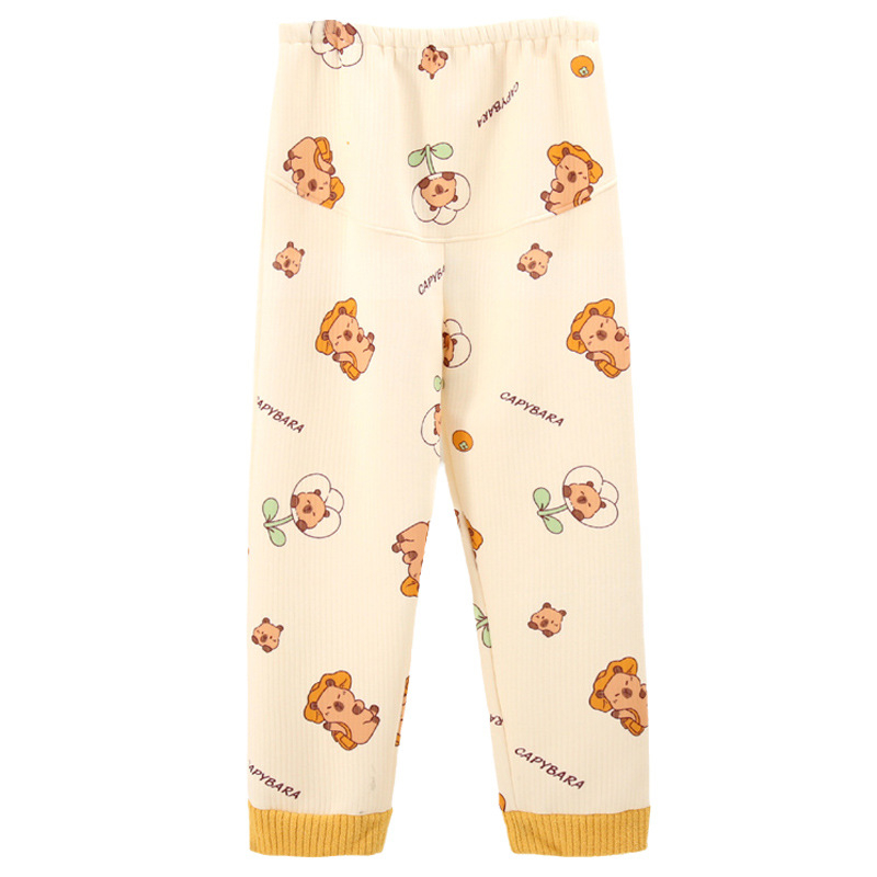 Παντελόνια ύπνου για εγκύους, μακριά, άνετης γραμμής, με στήριξη κοιλιάς, χοντρή πολυεστερική σύνθεση με σπάντεξ <30%, φθινόπωρο 2025